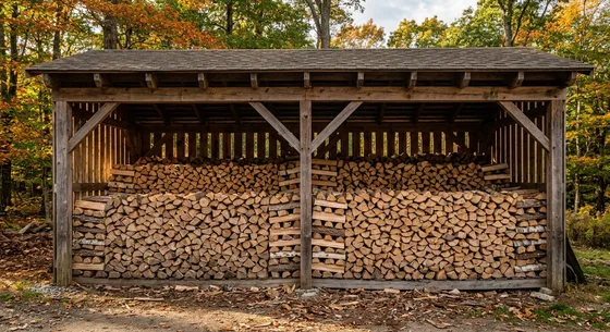 Укладка дров в Ашукине, улица Рябиновая, 35
