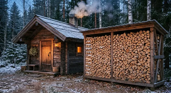 Укладка дров в Ашукине, улица Новая, 1